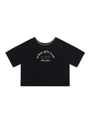 Brandili - Conjunto Teen Menina em Meia Malha Preto - BRANDILI