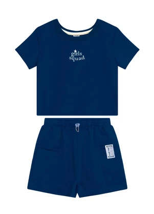 Brandili - Conjunto Teen Menina em Moletinho Azul - BRANDILI