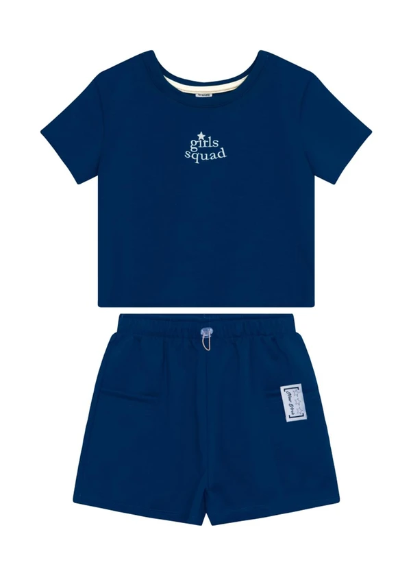 Brandili - Conjunto Teen Menina em Moletinho Azul