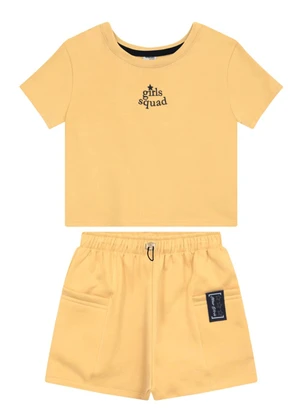 Brandili - Conjunto Teen Menina em Moletinho Bege - BRANDILI