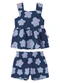 Malwee Kids - Conjunto Texturizado Floral Evasê Amarelo  - variação: Azul Marinho