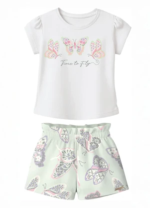 Carinhoso - Conjunto Time To Fly com Lantejoulas Branco - CARINHOSO