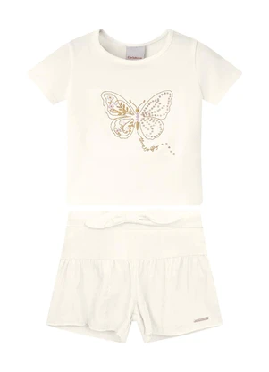 Carinhoso - Conjunto Time To Fly com Lantejoulas Branco - CARINHOSO