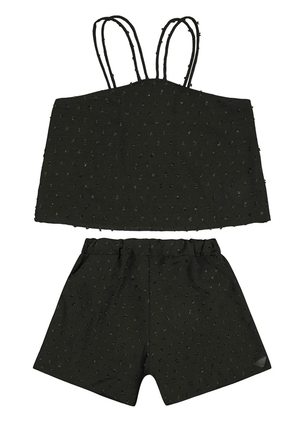 Gloss - Conjunto Top Cropped e Short Juvenil Preto 3