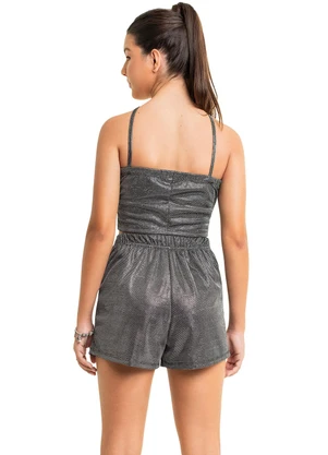 Gloss - Conjunto Top e Short Brilho Juvenil Preto - GLOSS