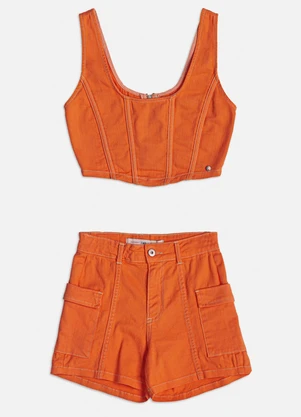 I Am - Conjunto Top e Shorts Sarja Laranja - I AM