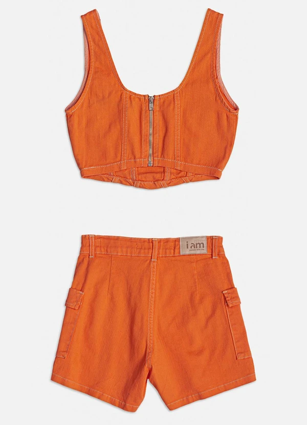 I Am - Conjunto Top e Shorts Sarja Laranja 2