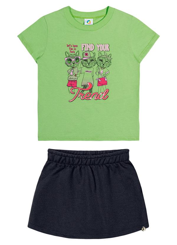 Alenice - Conjunto Trend Cats Menina Verde