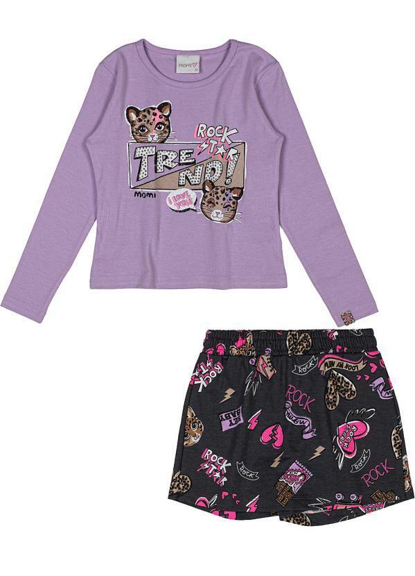 Momi - Conjunto Trend Rock Star Lilás