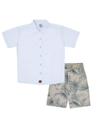 Pulla Bulla - Conjunto  Tricoline Menina Azul - PULLA BULLA