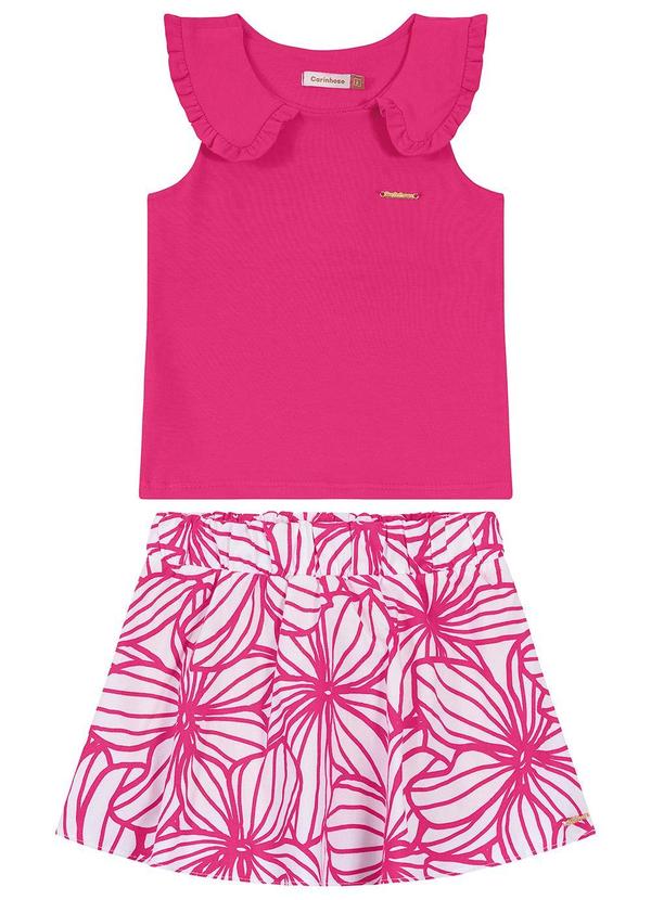 Carinhoso - Conjunto Tropical Menina Rosa Escuro