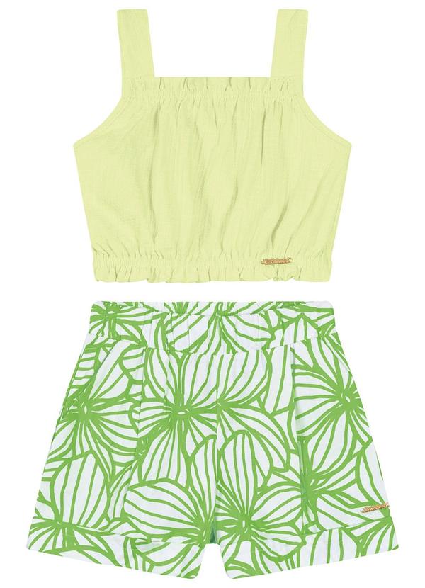 Carinhoso - Conjunto Tropical Menina Verde Limão