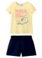 Malwee Kids - Conjunto New Adventures Moletinho Branco - variação: Amarelo Claro