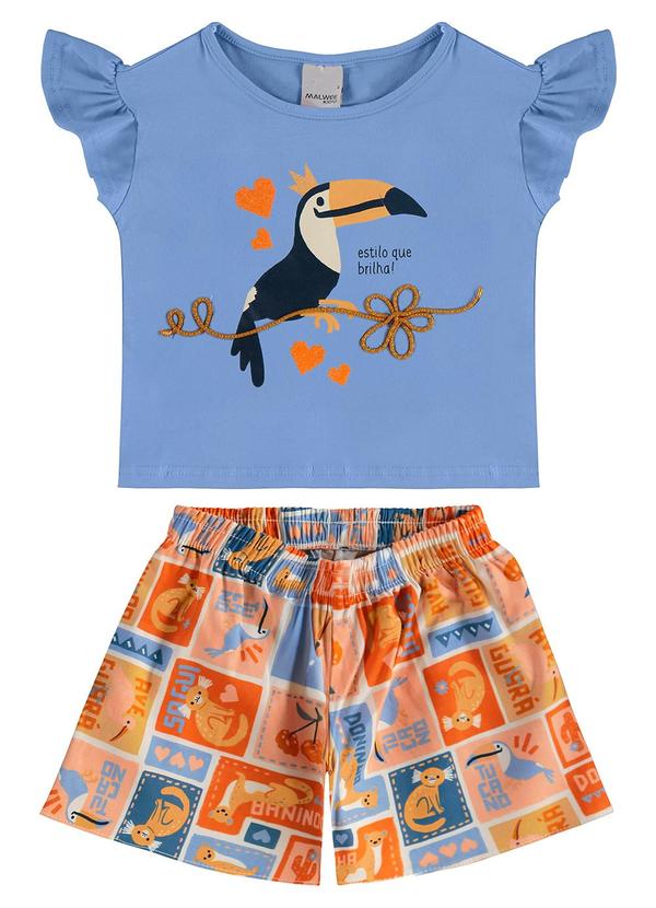 Malwee Kids - Conjunto Tucano com Glitter Azul