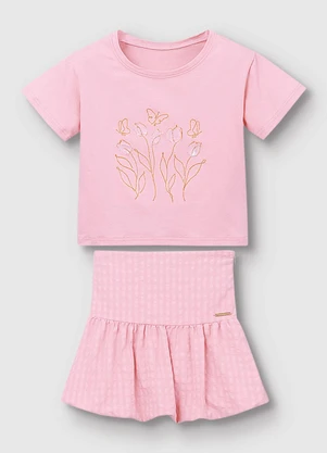 Carinhoso - Conjunto Tulipas em Anarruga Rosa Claro - CARINHOSO