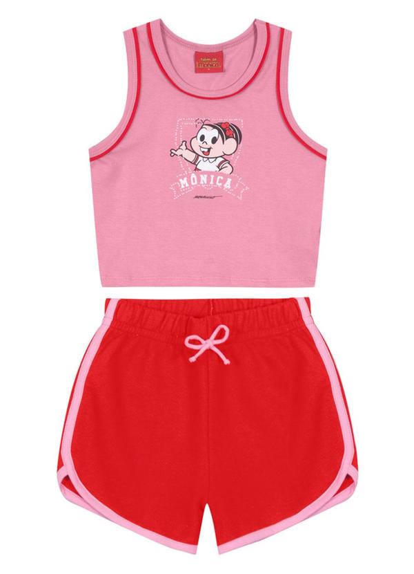 Brandili - Conjunto Turma da Monica Infantil Rosa 2