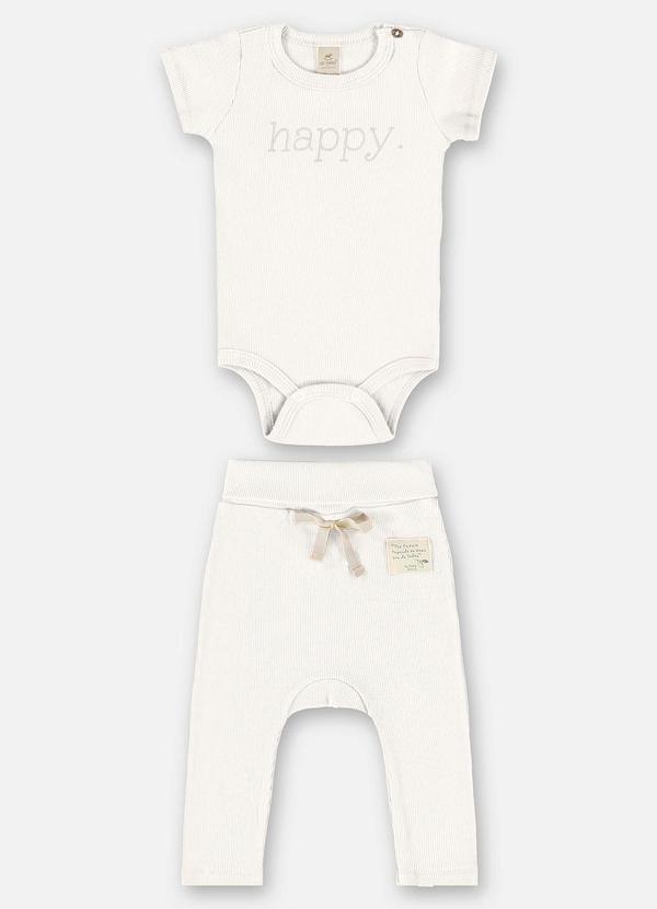Up Baby - Conjunto Unissex Bebê Body e Calça Bege