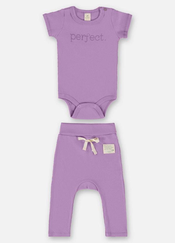 Up Baby - Conjunto Unissex Bebê Body e Calça Roxo