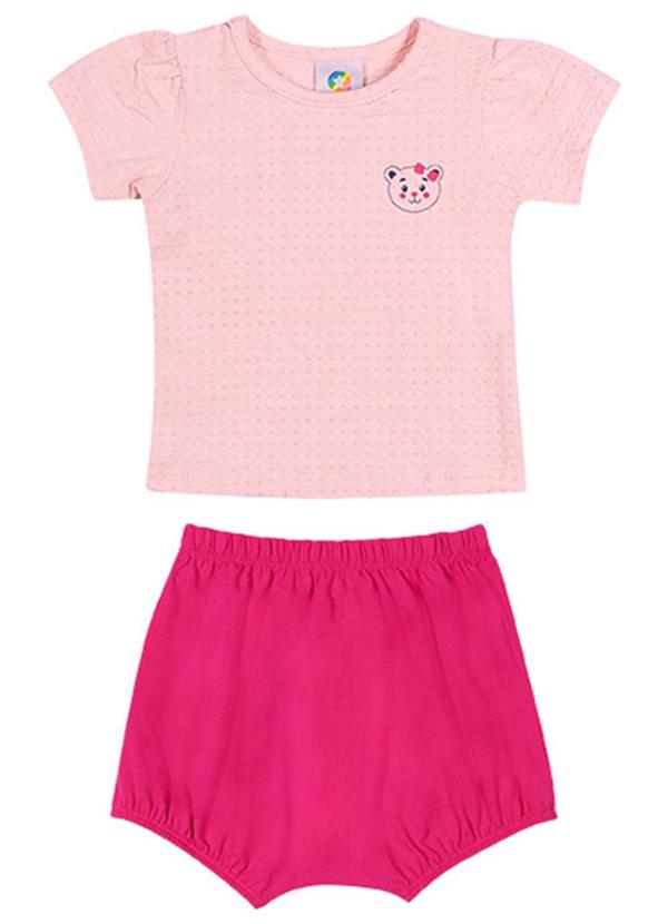 Alenice - Conjunto Ursinha Delicada Menina Rosa