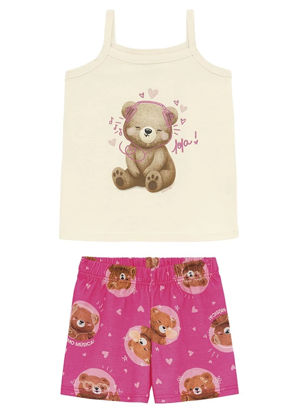 Malwee Kids - Conjunto Ursinhos com Glitter Bege