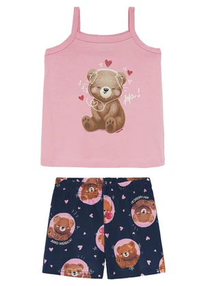 Malwee Kids - Conjunto Ursinhos com Glitter Rosa - MALWEE KIDS