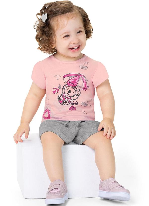 Alenice - Conjunto Urso na Praia Menina Rosa