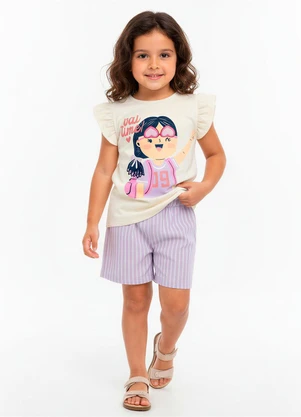Malwee Kids - Conjunto Vai Time com Bordado Off White - MALWEE KIDS