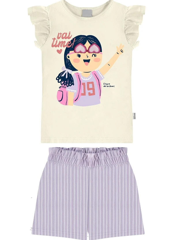 Malwee Kids - Conjunto Vai Time com Bordado Off White 3