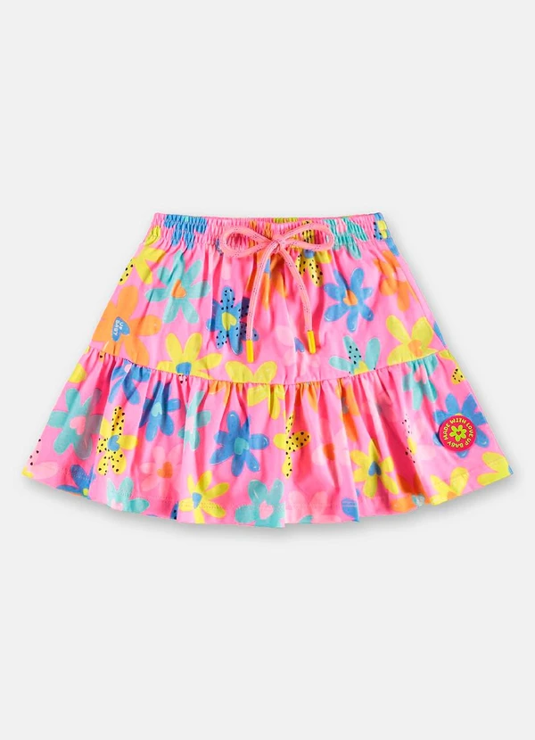 Up Baby - Conjunto Verão Blusa e Saia Florida Branco 4