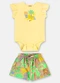 Up Baby - Conjunto Verão Body Short Branco - variação: Amarelo