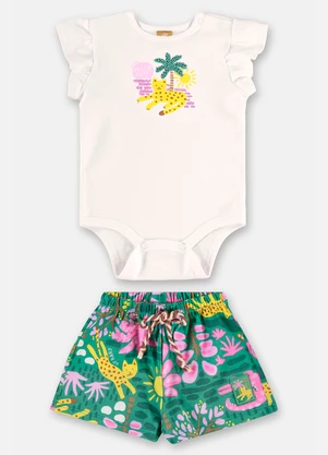 Up Baby - Conjunto Verão Body Short Branco - UP BABY