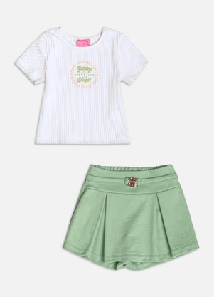 Momi - Conjunto Verão Canelada com Lettering Branco - MOMI