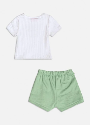 Momi - Conjunto Verão Canelada com Lettering Branco - MOMI