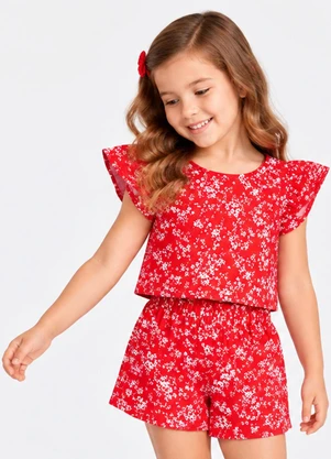 Trick Nick - Conjunto Verão Infantil Feminino Vermelho - TRICK NICK