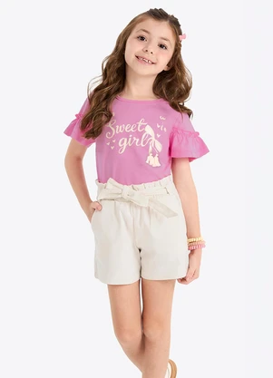 Rovi Kids - Conjunto Verão Menina com Bolso Rosa - ROVI KIDS