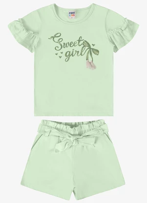 Rovi Kids - Conjunto Verão Menina com Bolso Verde - ROVI KIDS