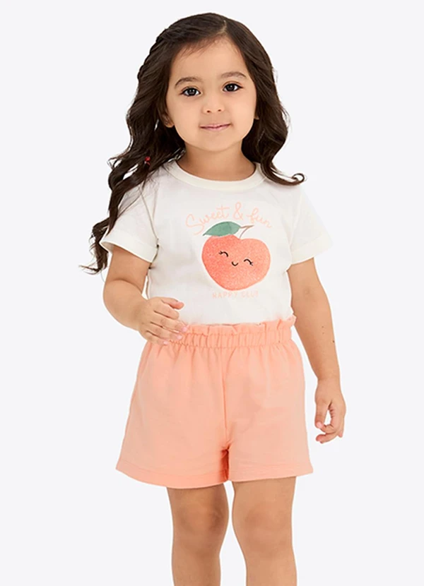 Rovi Kids - Conjunto Verão Menina com Bordado Bege