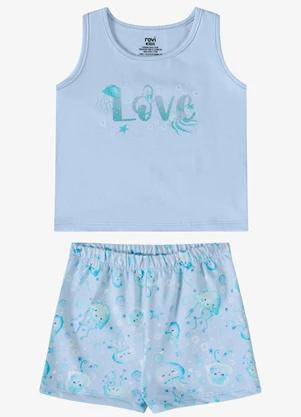 Rovi Kids - Conjunto Verão Menina com Estampa Azul - ROVI KIDS