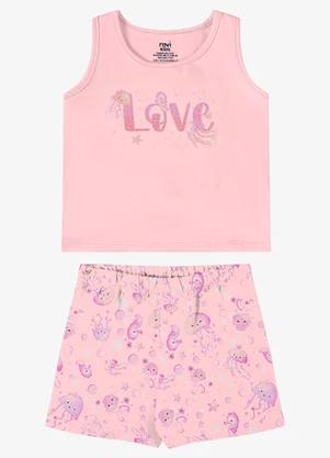 Rovi Kids - Conjunto Verão Menina com Estampa Rosa - ROVI KIDS