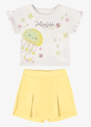 Rovi Kids - Conjunto Verão Menina com Foil Bege - ROVI KIDS
