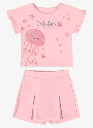 Rovi Kids - Conjunto Verão Menina com Foil Rosa - ROVI KIDS