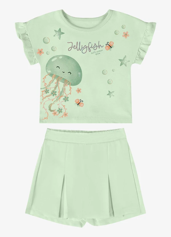 Rovi Kids - Conjunto Verão Menina com Foil Verde