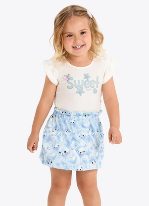 Rovi Kids - Conjunto Verão Menina com Glitter Bege - ROVI KIDS
