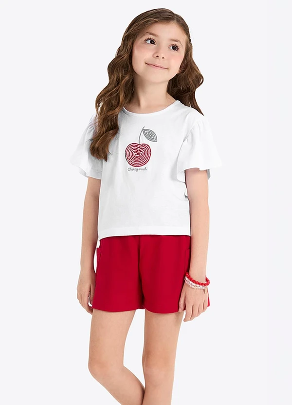 Rovi Kids - Conjunto Verão Menina com Lantejoulas Branco