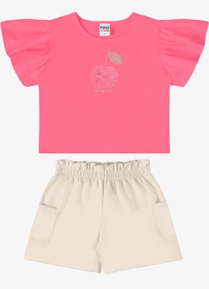 Rovi Kids - Conjunto Verão Menina com Lantejoulas Rosa - ROVI KIDS