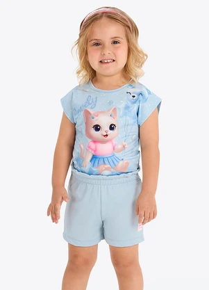 Rovi Kids - Conjunto Verão Menina com Strass Azul - ROVI KIDS