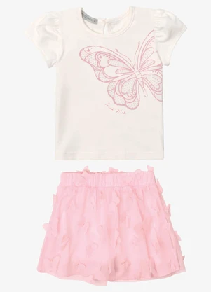 Trick Nick - Conjunto Verão Menina com Strass Bege - TRICK NICK