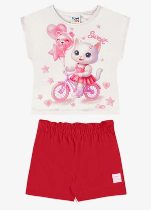 Rovi Kids - Conjunto Verão Menina com Strass Bege - ROVI KIDS