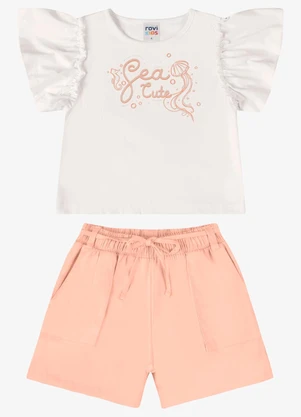 Rovi Kids - Conjunto Verão Menina com Strass Bege - ROVI KIDS