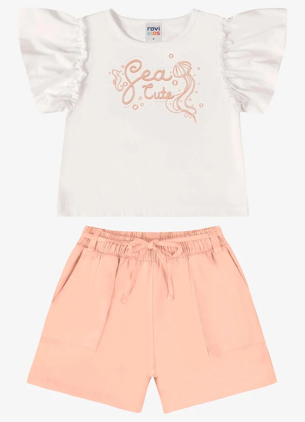 Rovi Kids - Conjunto Verão Menina com Strass Bege
